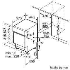 Siemens SR53ES24KE, iQ300, Teilintegrierter Geschirrspler, 45 cm, Gebrsteter Stahl, EEK: C, mit 5 Jahren Garantie!