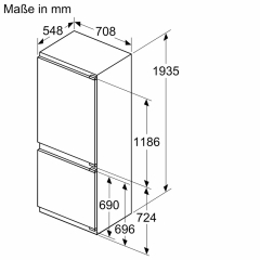 Siemens KB96NVFE0, iQ300, Einbau-Khl-Gefrier-Kombination, 193.5 x 70.8 cm, Flachscharnier, EEK: E, mit 5 Jahren Garantie!