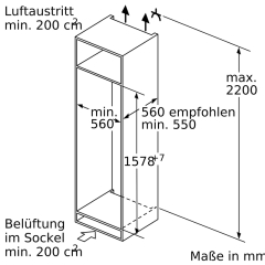 Siemens KI72LADE0, iQ500, Einbau-Khlschrank mit Gefrierfach, 158 x 56 cm, Flachscharnier mit Softeinzug, EEK: E, mit 5 Jahren Garantie!