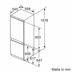 Siemens KI77SXFE0, iQ500, Einbau-Khl-Gefrier-Kombination, 157.8 x 55.8 cm, Flachscharnier, EEK: E, mit 5 Jahren Garantie!