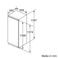 Siemens KI51FADE0, iQ700, Einbau-Khlschrank, 140 x 56 cm, Flachscharnier mit Softeinzug, EEK: E, mit 5 Jahren Garantie!