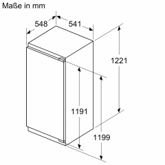 Siemens KI42LVFE0, iQ300, Einbau-Khlschrank mit Gefrierfach, 122.5 x 56 cm, Flachscharnier, EEK: E, mit 5 Jahren Garantie!