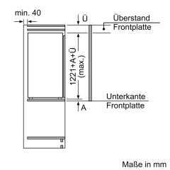 Siemens KI42LVFE0, iQ300, Einbau-Khlschrank mit Gefrierfach, 122.5 x 56 cm, Flachscharnier, EEK: E, mit 5 Jahren Garantie!