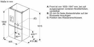 Siemens KF96DPXEA, iQ700, French-Door Khl-Gefrierkombination, 183 x 90.5 cm, Gebrsteter schwarzer Stahl AntiFingerprint, EEK: E, mit 5 Jahren Garantie!