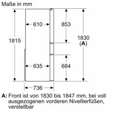 Siemens KF96RSBEA, iQ700, French-Door Khl-Gefrierkombination, Glasfront, 183 x 90.5 cm, Schwarz, EEK: E, mit 5 Jahren Garantie!