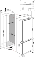 Bauknecht BNF70400S, Einbau-Khl-Gefrierkombination, weiss, 194 cm, EEK: E, mit 5 Jahren Garantie!