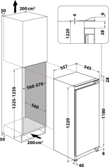 Bauknecht BKSI 12GF3D, Einbau-Khlschrank mit Gefrierfach, weiss, 122 cm, EEK: D, mit 5 Jahren Garantie!