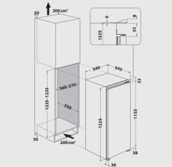 Privileg PRC 12GS2E, Einbau Khlschrank mit Gefrierfach, 122 cm, EEK: E, mit 5 Jahren Garantie!