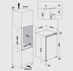 Privileg PRC 9GS2E, Einbau Khlschrank mit Gefrierfach, 88 cm, EEK: E, mit 5 Jahren Garantie!