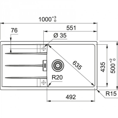 Franke Centro CNG 611-100 Fragranit DuraKleen Plus, Farbe Schiefergrau, 114.0715.512