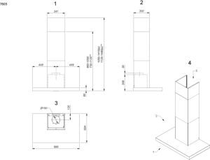 Novy Flat'line Wandhaube Extern 7605, Edelstahl, 90cm, mit 5 Jahren Garantie