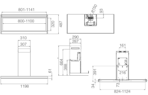 Elica ELEMENT @ BLMAT/A/90 Wandhaube schwarz, PRF0194415. Mit 5 Jahren Garantie!