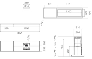 Elica ELEMENT ISL @ BLMAT/A/180 Inselhaube schwarz, PRF0194719. Mit 5 Jahren Garantie!