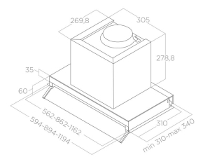 Elica BOXIN ADVANCE @ IX/A/60 Einbauhaube Edelstahl, PRF0180599A. Mit 5 Jahren Garantie!