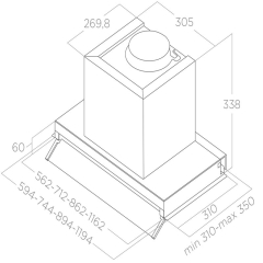 Elica BOXIN ADV PLUS @ IX/A/90 Einbauhaube Edelstahl, PRF0195520. Mit 5 Jahren Garantie!