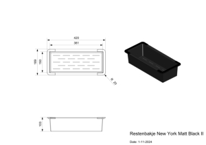 Reginox Restebecken New York, Farbe matt black ll, R40171