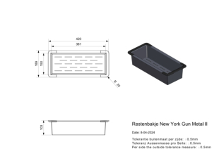 Reginox Restebecken New York, Farbe gun metal ll, R39175