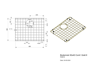 Reginox Bodengitter New York 50x40, Farbe gold ll, R38918