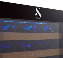 Swisscave WL355DF, 2-Zonen Weinkhlschrank 127 cm, 107 Flaschen, schwarz. Mit 5 Jahren Garantie!