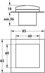 Naber Mira ES1 mit Blende, schwarz matt, Deckel anthrazit, 1 x Schukosteckdose, Steckdosenelement, 7053139