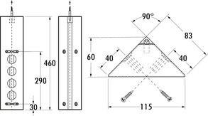 Naber Mira ES1 USB Typ A/C, Edelstahl 4 x Schukosteckdose, Ecksteckdosenelement, 7053239