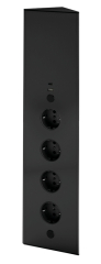 Naber Mira ES1 USB Typ A/C, schwarz matt, 4 x Schukosteckdose, Ecksteckdosenelement, 7053240