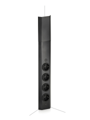 Naber Mira Eck small 1, schwarz matt, Ecksteckdosenelement, 4 x Schukosteckdose, 7053237