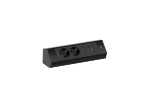 Naber Casia 2K Steckdosenleiste USB Typ A+C, schwarz matt, Ecksteckdosenelement, 7053248