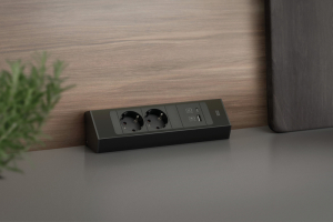 Naber Casia 2K Steckdosenleiste USB Typ A+C, schwarz matt, Ecksteckdosenelement, 7053248