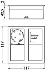 Naber VersaHit Dual, wei matt, Einbausteckdosenelement, 2 x Schukosteckdose, 7053254