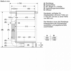 Neff V68YYXGA6, SET Induktionskochfeld mit Dunstabzug V68YYX4C0, 80 cm, Metallic Silver Z9802PFMY0 + Z861SB4 90 Flachkanalbogen, MIT 7 JAHREN GARANTIE
