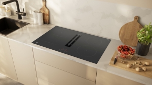 Neff V58NBSGA6, SET V58NBS1L0 Induktionskochfeld mit Dunstabzug, 80 cm, schwarz, rahmenlos + Z861SB4 90 Flachkanalbogen, mit 5 Jahren Garantie!