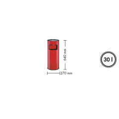 WESCO Standascher 30 mit Sieb, rot 30 l, 8011529