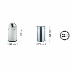WESCO Pushboy Junior, graphit, Klappe, 22 l, 8011538