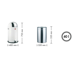 WESCO Kickboy, graphit, Futrittmechanismus, 40 l, 8011555
