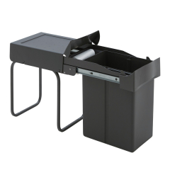 WESCO Einbauabfallsammler 30DT mit Ablageschale, Auszugstechnik fr Drehtren, oriongrau, 21 l,  8011621