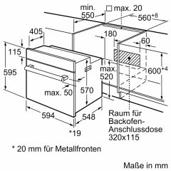 Constructa CH2M60060, Einbau-Herd zur Kombinantion mit einem Glaskeramik-Kochfeld, 60 x 60 cm, Schwarz, EEK: A, mit 5 Jahren Garantie!