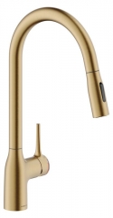 Einzelstck Systemceram KeraDomo MANIA SOFT, Einhebelmischer mit Zugauslauf, Hochdruck, 10449, Farbe Mattgold