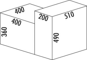 Naber Cox Base Q 360 S/400-1, anthrazit, Abfallsystem Frontauszug, Vollauszug, 22l, 8013347