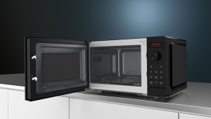 Siemens FF023LMB2, iQ300, Freistehende Mikrowelle, 44 x 26 cm, Schwarz, Edelstahl, 5 Jahre Garantie