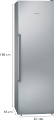 Siemens GS36NAIEP, iQ500, Freistehender Gefrierschrank, 186 x 60 cm, Inox, EEK: E, mit 5 Jahren Garantie!