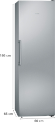 Siemens GS36NVIEP,  iQ300, Freistehender Gefrierschrank, 186 x 60 cm, Inox, Gebrsteter Stahl AntiFingerprint, EEK: E, mit 5 Jahren Garantie!