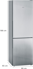 Siemens KG36EALCA, iQ500, Freistehende Khl-Gefrier-Kombination mit Gefrierbereich unten, 186 x 60 cm, Metall-Optik, EEK: C, mit 5 Jahren Garantie!
