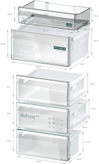 Siemens KG39N2LCF, iQ300, Freistehende Khl-Gefrier-Kombination mit Gefrierbereich unten, 203 x 60 cm, Metall-Optik, Total noFrost, EEK: C, mit 5 Jahren Garantie!
