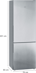 Siemens KG49EAICA, iQ500, Freistehende Khl-Gefrier-Kombination mit Gefrierbereich unten, 201 x 70 cm, Inox, lowFrost, EEK: C, mit 5 Jahren Garantie!
