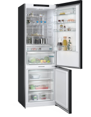 Siemens KG49NSBBF, iQ700, Freistehende Khl-Gefrier-Kombination mit Gefrierbereich unten, Glastr, 203 x 70 cm, Schwarz matt, Total no Frost, No water on the back wall, EEK: B, mit 5 Jahren Garantie!