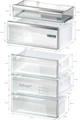 Siemens KG49NSBBF, iQ700, Freistehende Khl-Gefrier-Kombination mit Gefrierbereich unten, Glastr, 203 x 70 cm, Schwarz matt, Total no Frost, No water on the back wall, EEK: B, mit 5 Jahren Garantie!