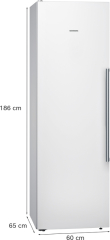 Siemens KS36VAWEP, iQ500, Freistehender Khlschrank, 186 x 60 cm, Wei, antiFingerprint, EEK: E, mit 5 Jahren Garantie!