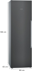 Siemens KS36VAXEP, iQ500, Freistehender Khlschrank, 186 x 60 cm, Gebrsteter schwarzer Stahl, AntiFingerprint, EEK: E, mit 5 Jahren Garantie!