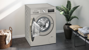 Siemens WU14UTS8, iQ500, Waschmaschine, unterbaufhig - Frontlader, 9 kg, max. 1400 U/min., Silber-inox, EKK: B, mit 5 Jahren Garantie!